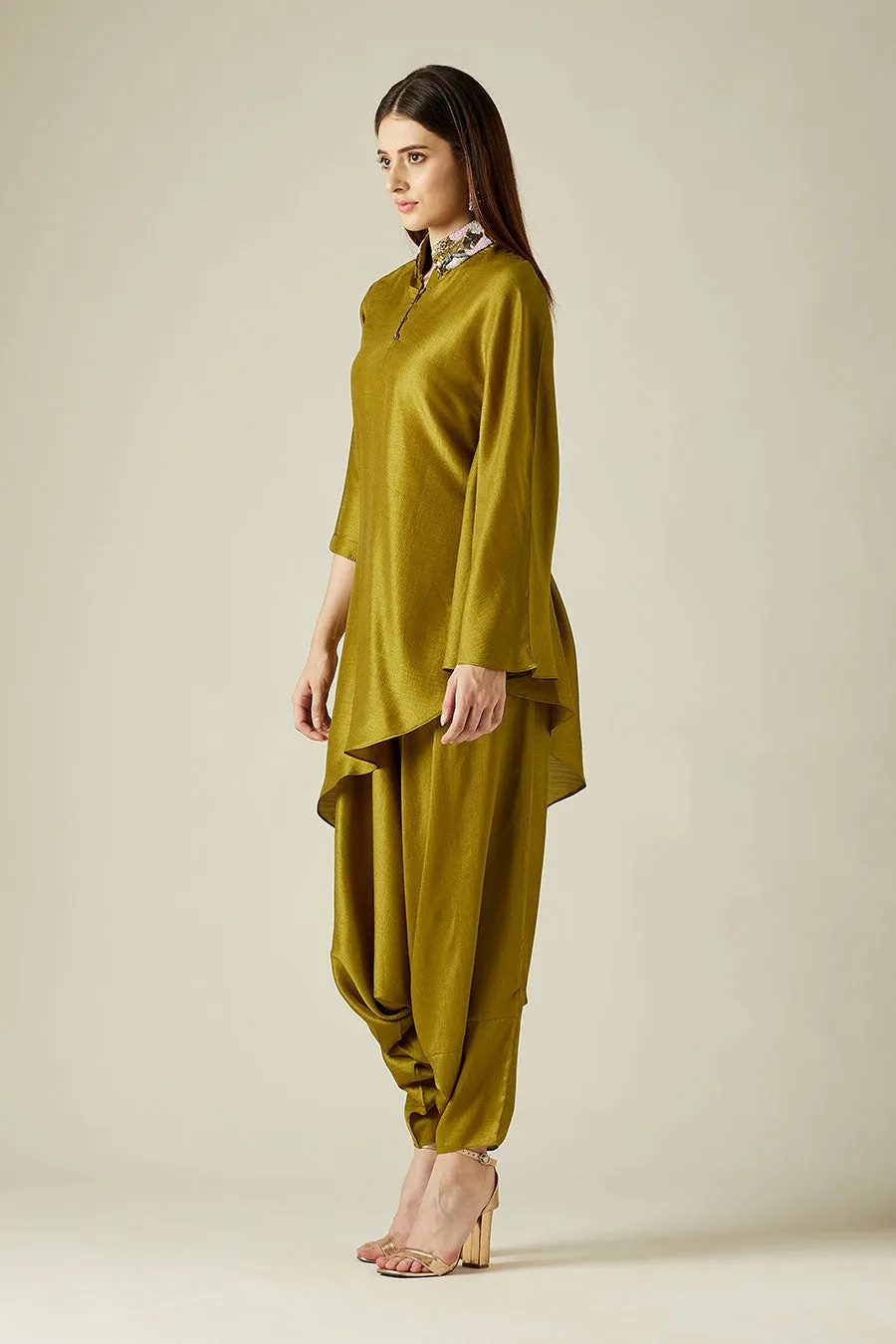 Olive Tunic & Zouave Pant Co-Ord Set