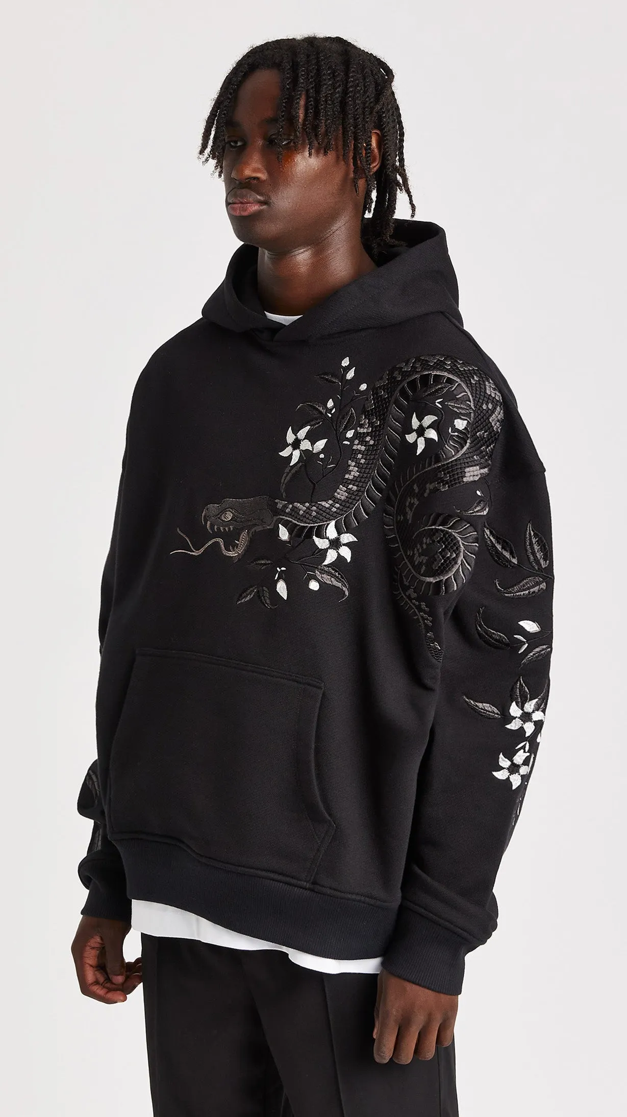 ONLY THE BLIND - Night Python Embroidered Hoodie