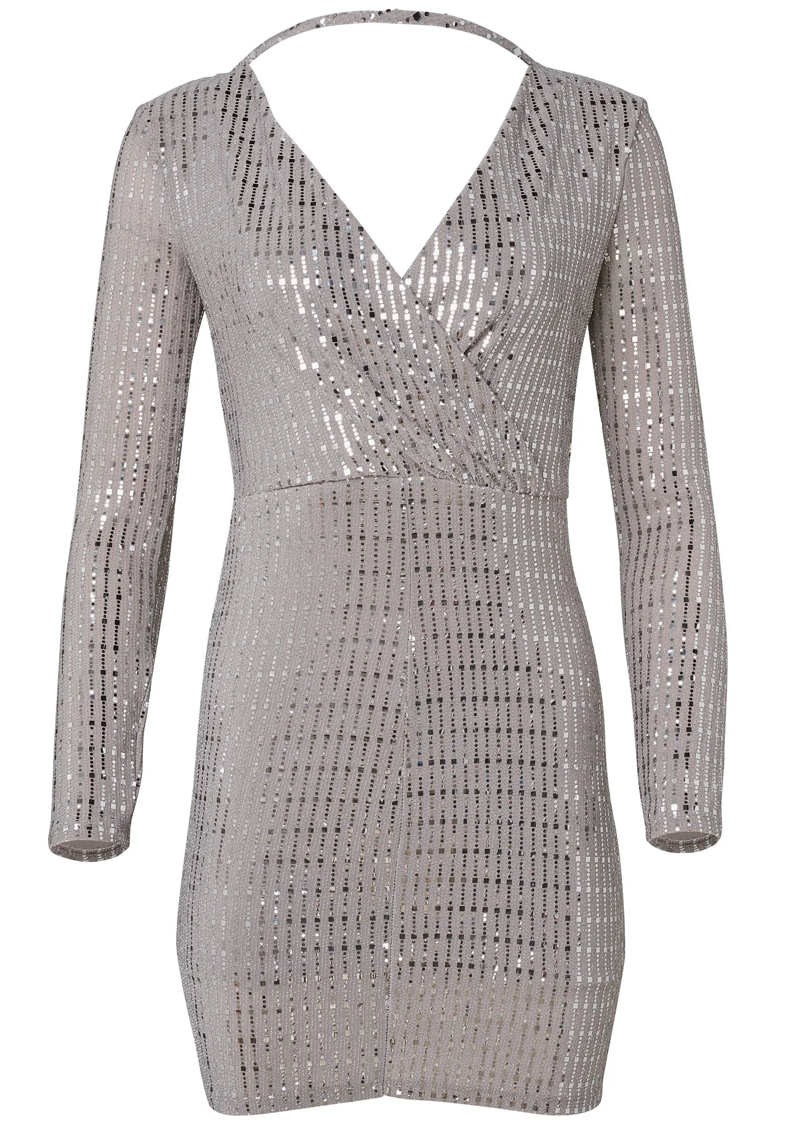 Open Back Shimmer Dress - Silver