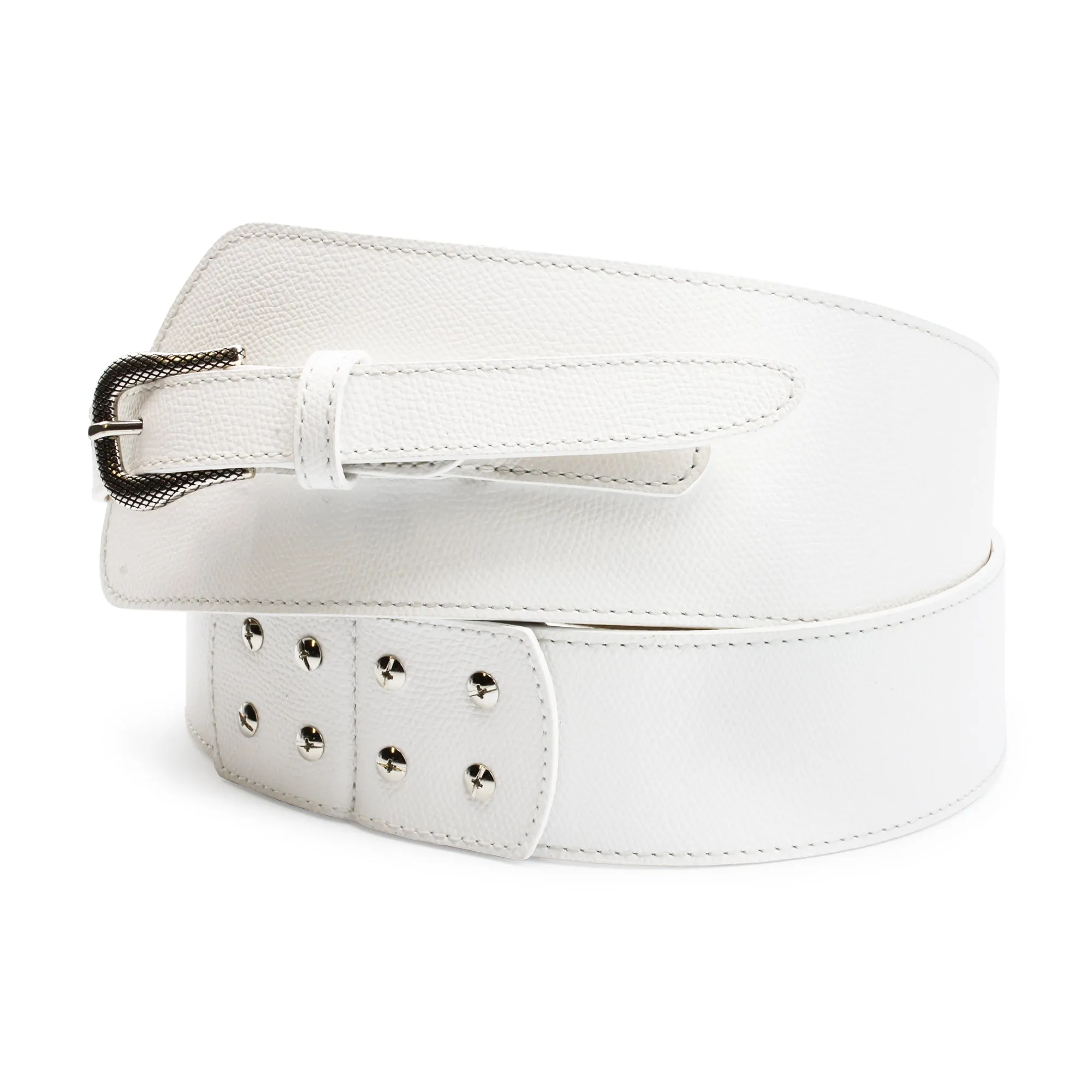 Optic White Fonda Wide Asymmetric Belt