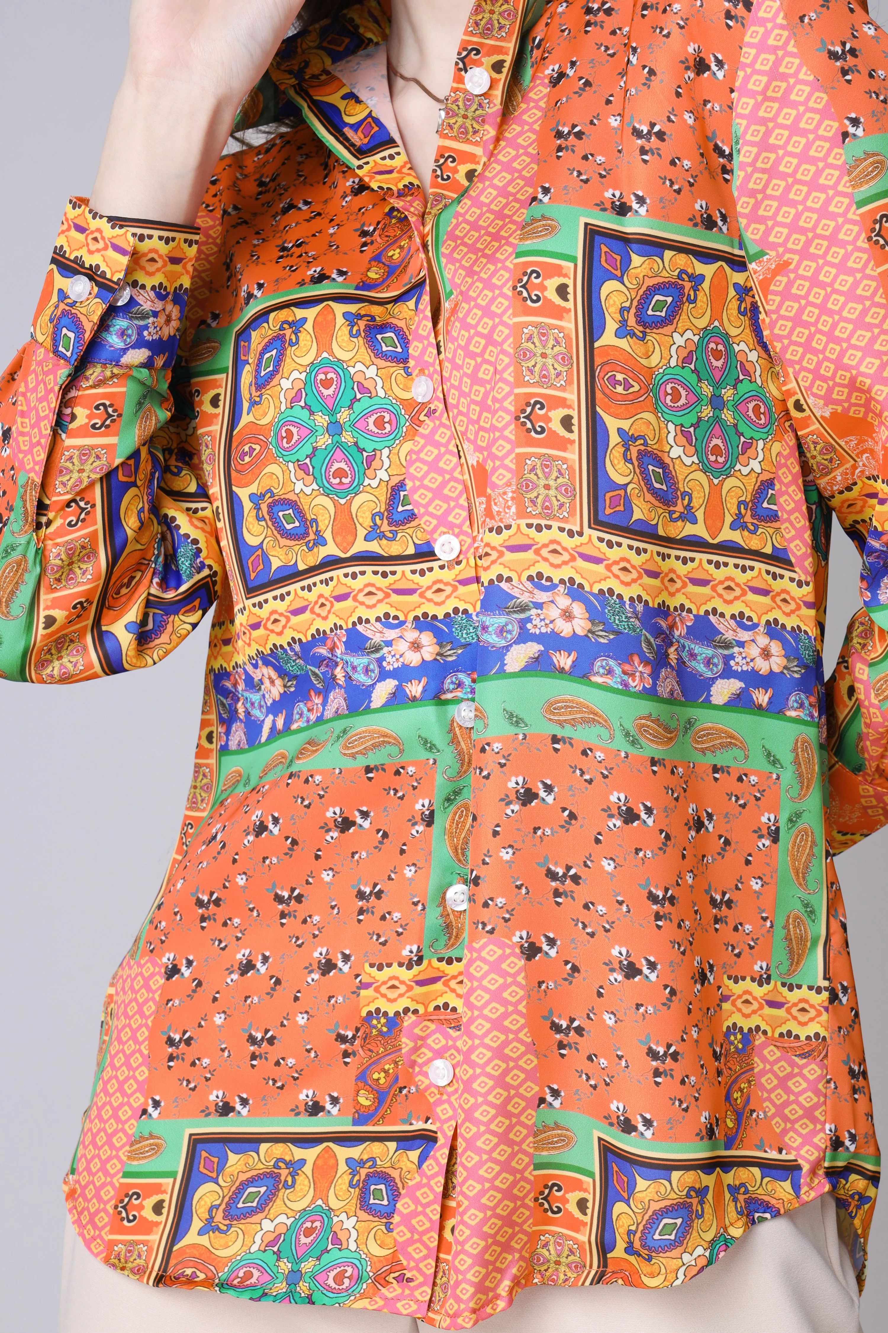 Orange Authentic Patterned Shirt