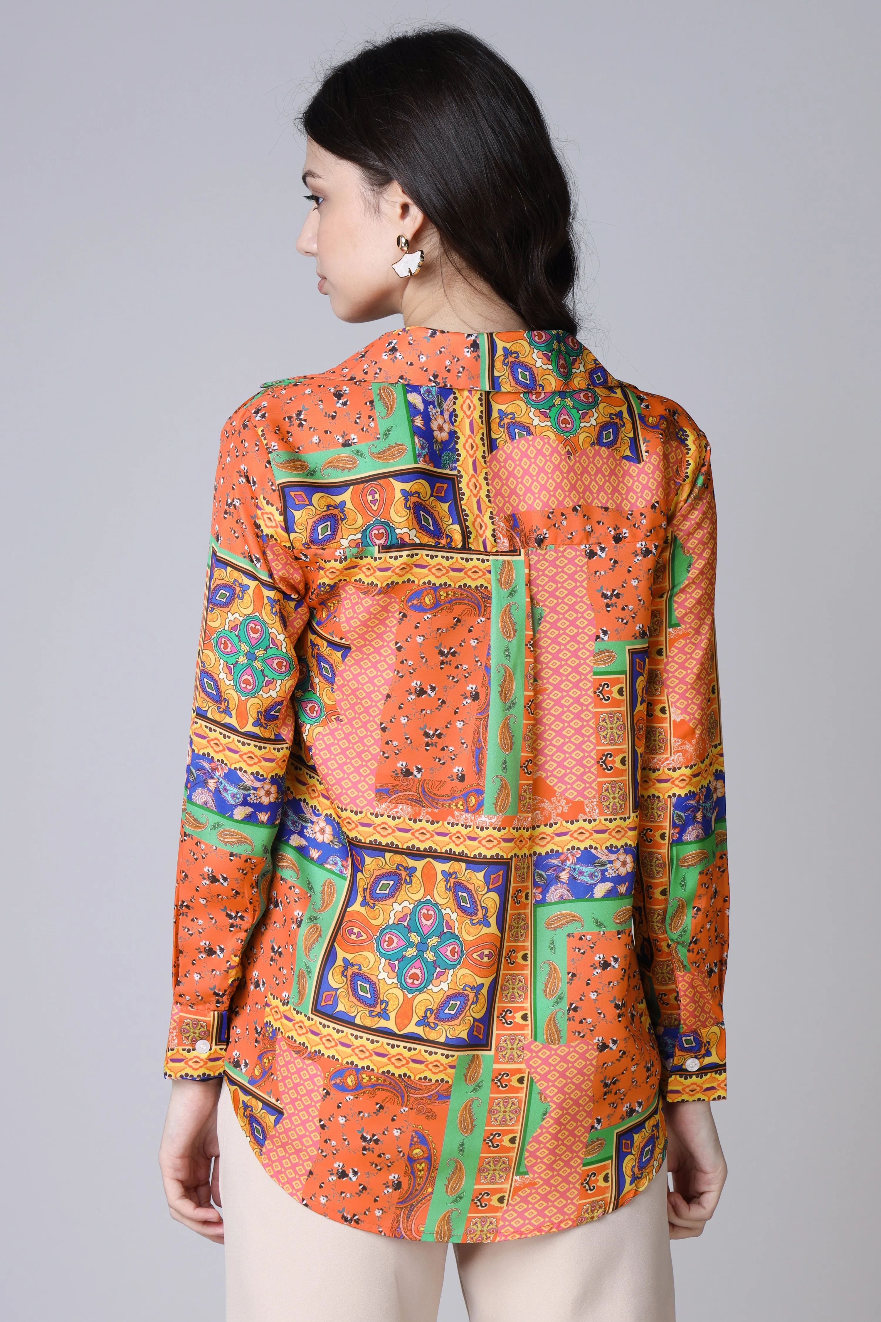 Orange Authentic Patterned Shirt