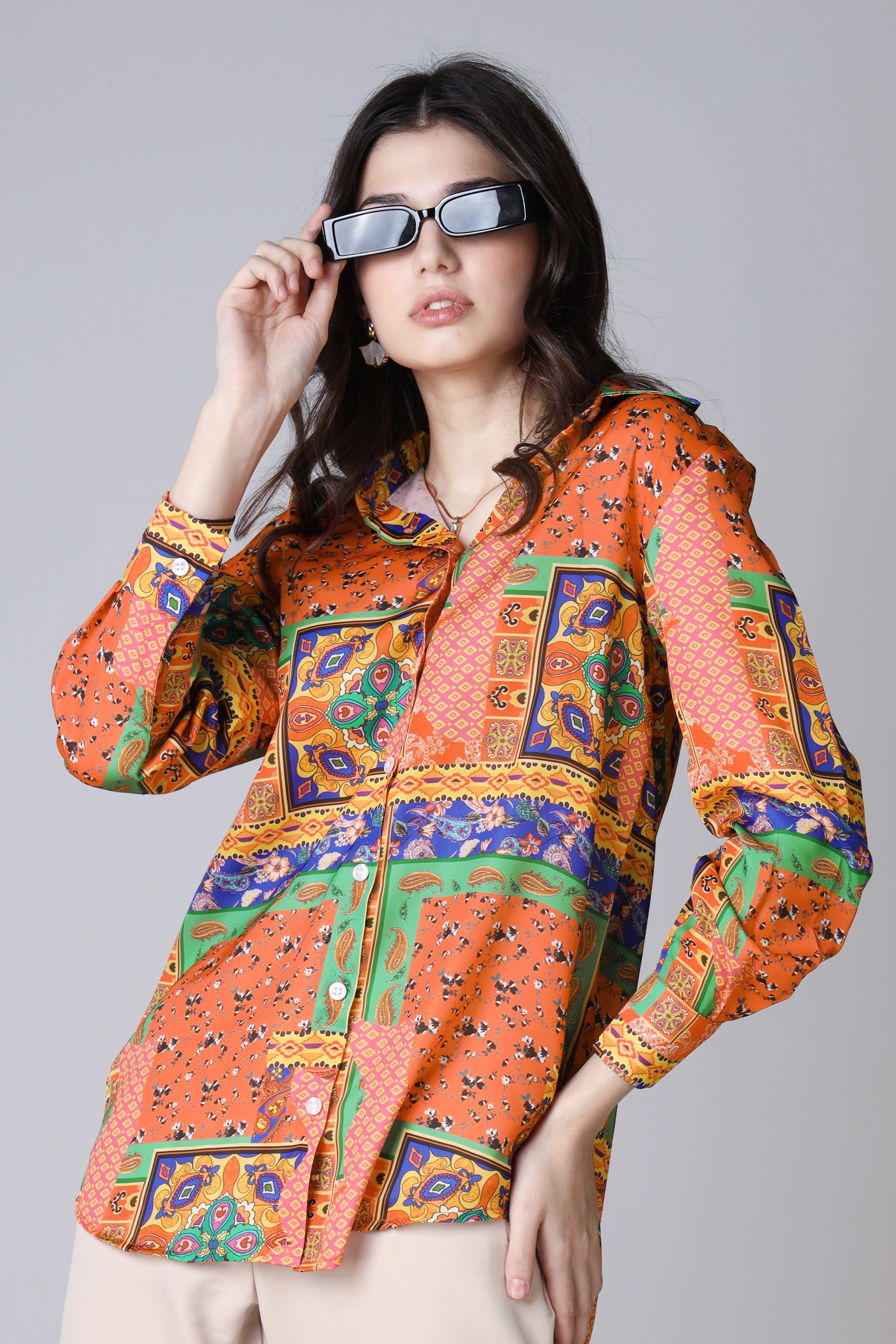 Orange Authentic Patterned Shirt