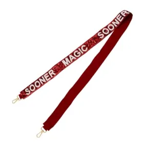 OU Sooner Magic Crimson Sequin Stadium Crossbody Purse Strap