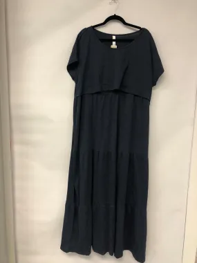 Outlet 6057 - Latched Mama Tiered T-Shirt Maxi Dress - Navy - 4X