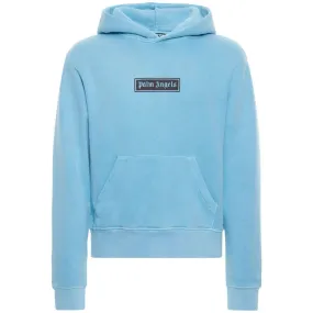 Palm Angels Garment Dyed Box Logo Light Blue Hoodie