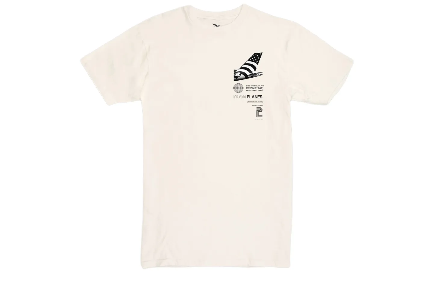 Paper Plane Ivory Tee Open Door - Oversized