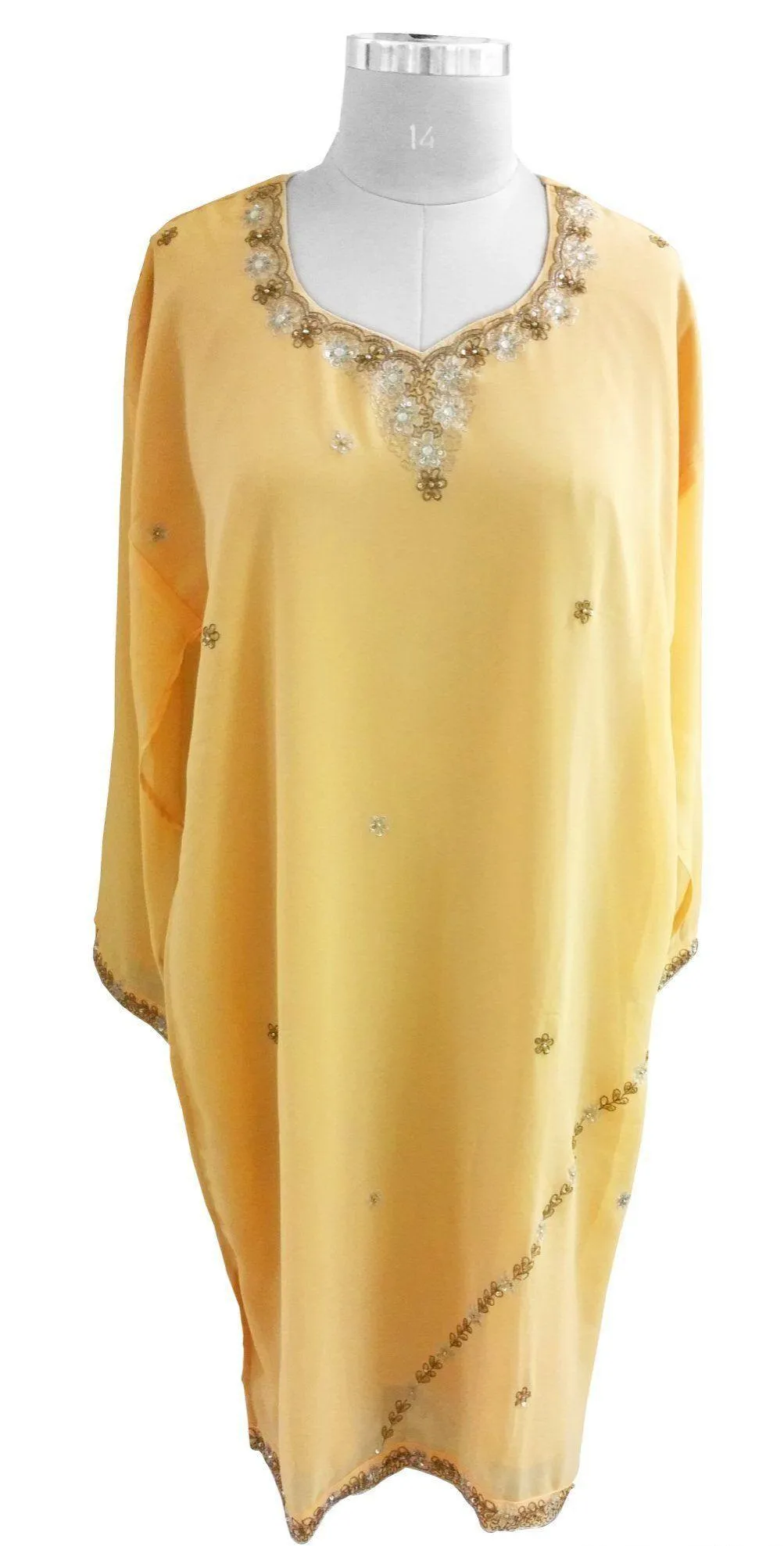 Peach Chiffon with lining Semi-Stitched Kurta  Dress Size 42 SC 802