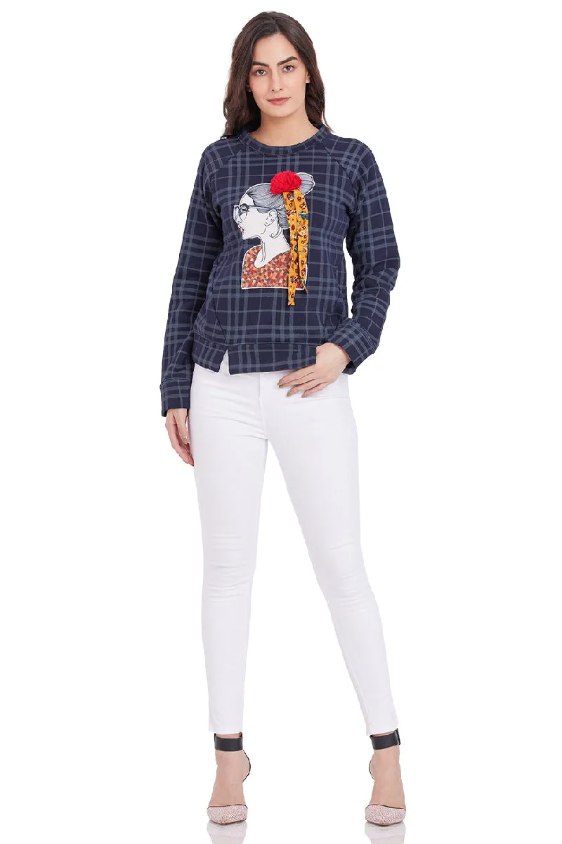 Pictorial smart women printed Sweatshirt