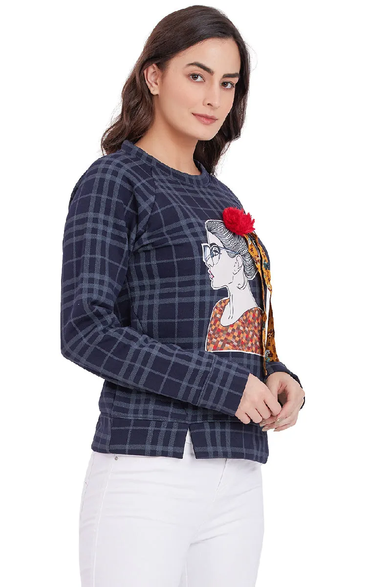 Pictorial smart women printed Sweatshirt