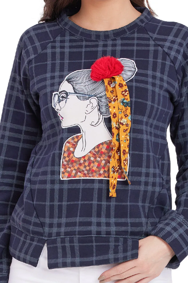 Pictorial smart women printed Sweatshirt