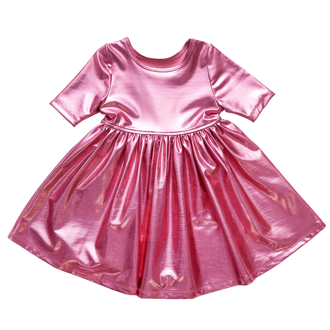 Pink Chicken Steph Dress - Pink Lame