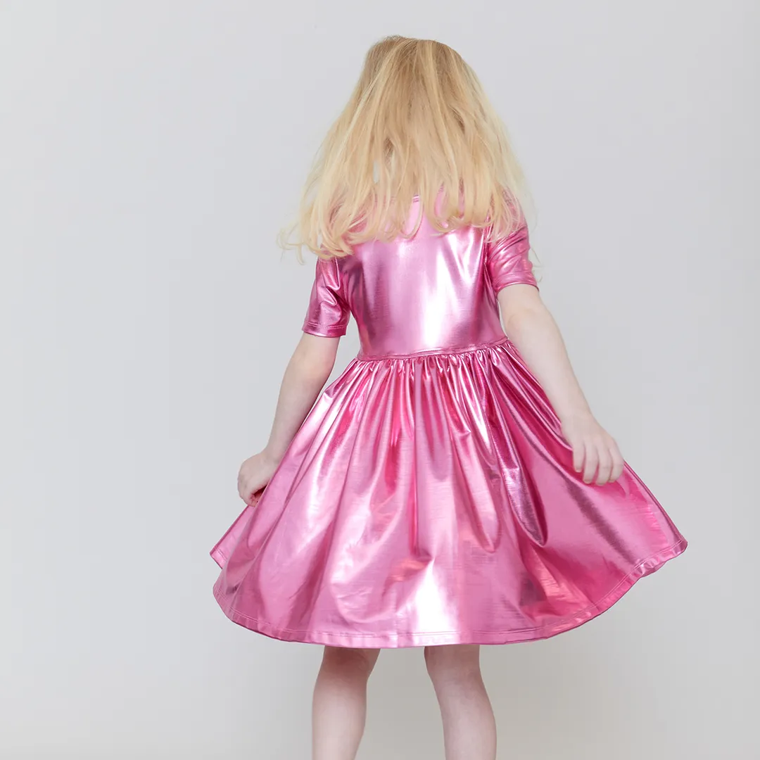 Pink Chicken Steph Dress - Pink Lame