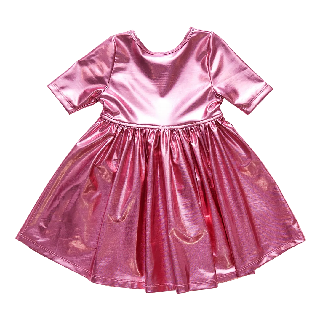 Pink Chicken Steph Dress - Pink Lame