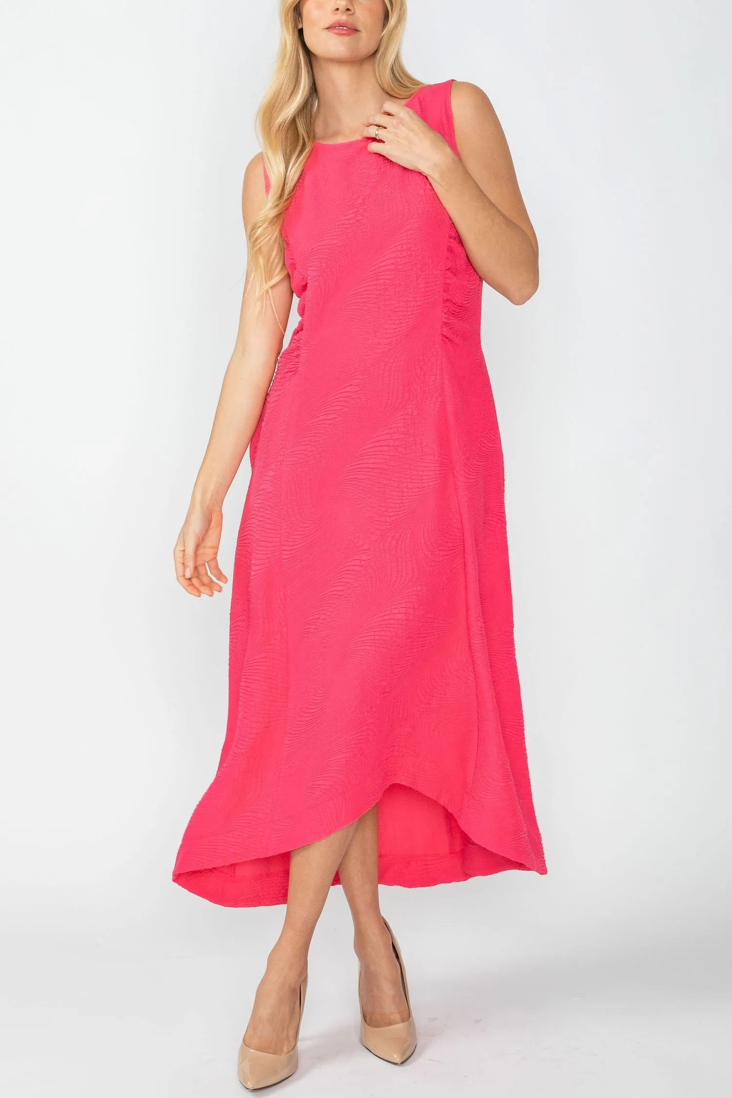 Pink Fit Flare Tank Dress