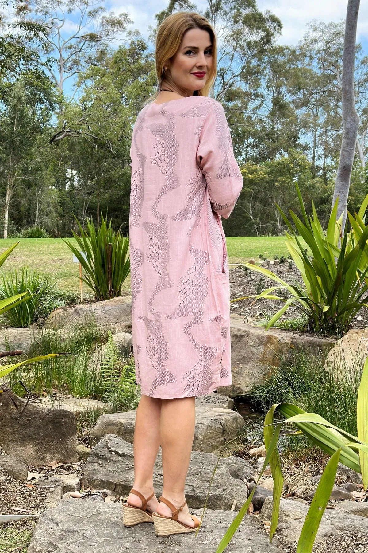 Pink Forest Midi Tunic Dress