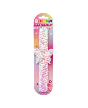 Pink Poppy Butterfly Sequin Slap Bracelet