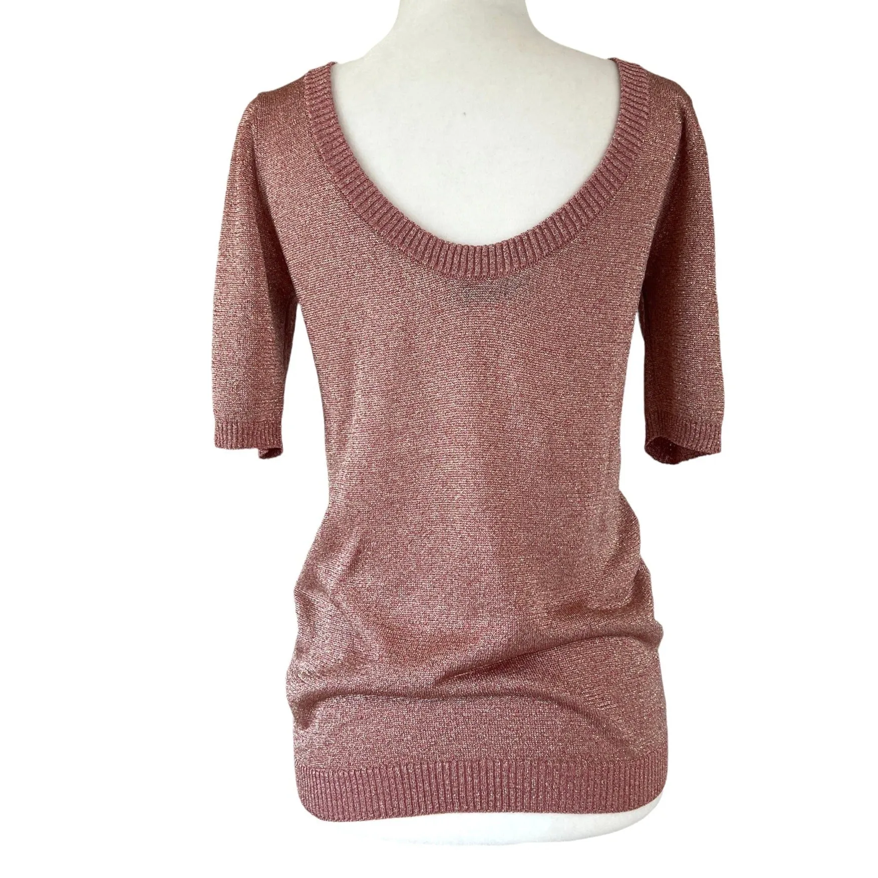 Pink Scoop Neck Top - S