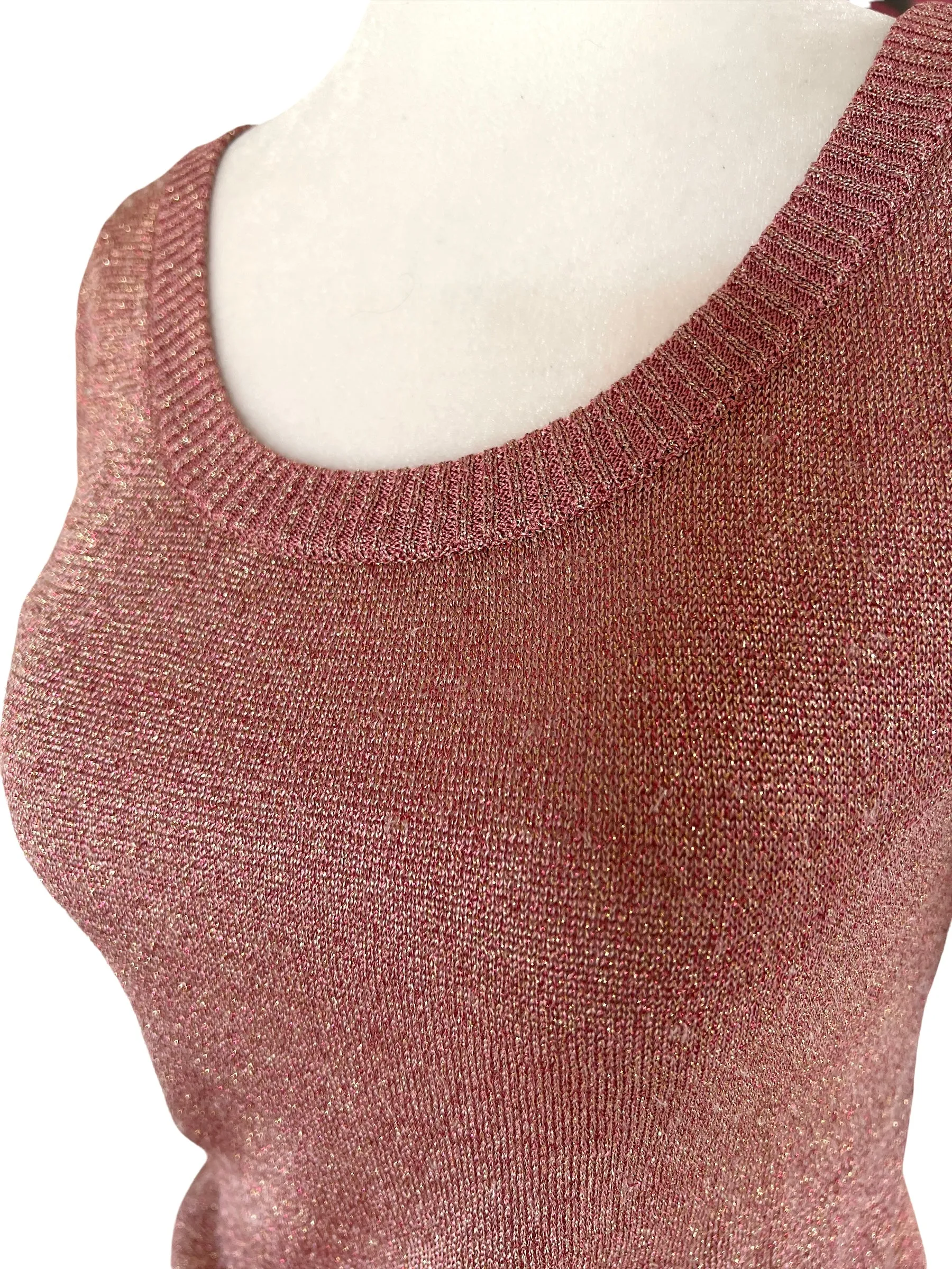 Pink Scoop Neck Top - S