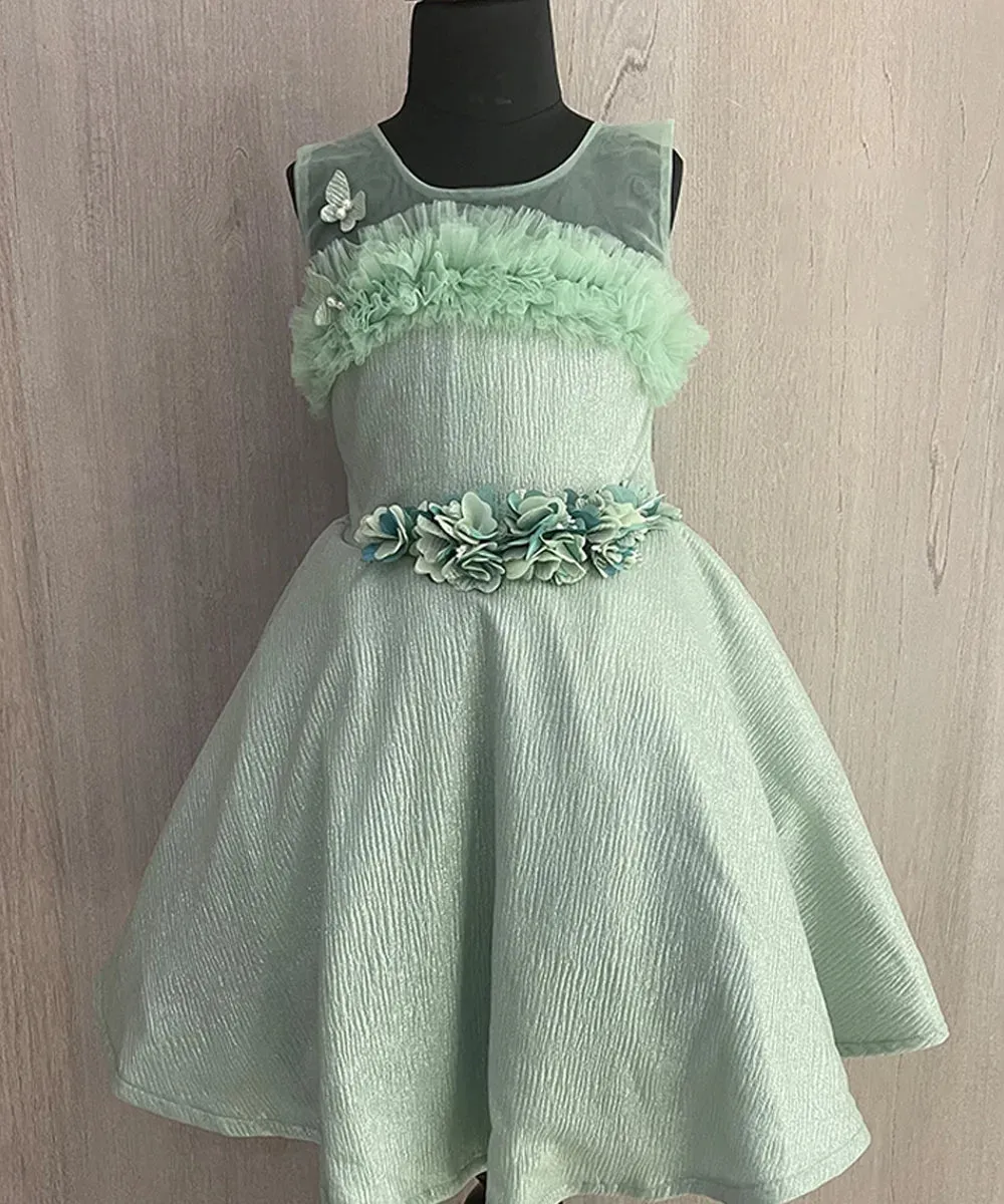 Pista Green Colored Frock for Party