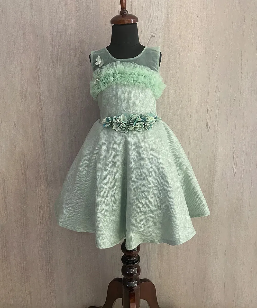 Pista Green Colored Frock for Party