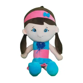 Play Hour Melly Rag Doll Plush Soft Toy Wearing Pink & Sky Dress for Ages 3 Years and Up, 80cm