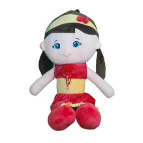 Play Hour Melly Rag Doll Plush Soft Toy Wearing Yellow & Red Dress for Ages 3 Years and Up, 80cm