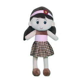 Play Hour Molly Rag Doll Plush Soft Toy Wearing Brown Dress for Ages 3 Years and Up, 50cm