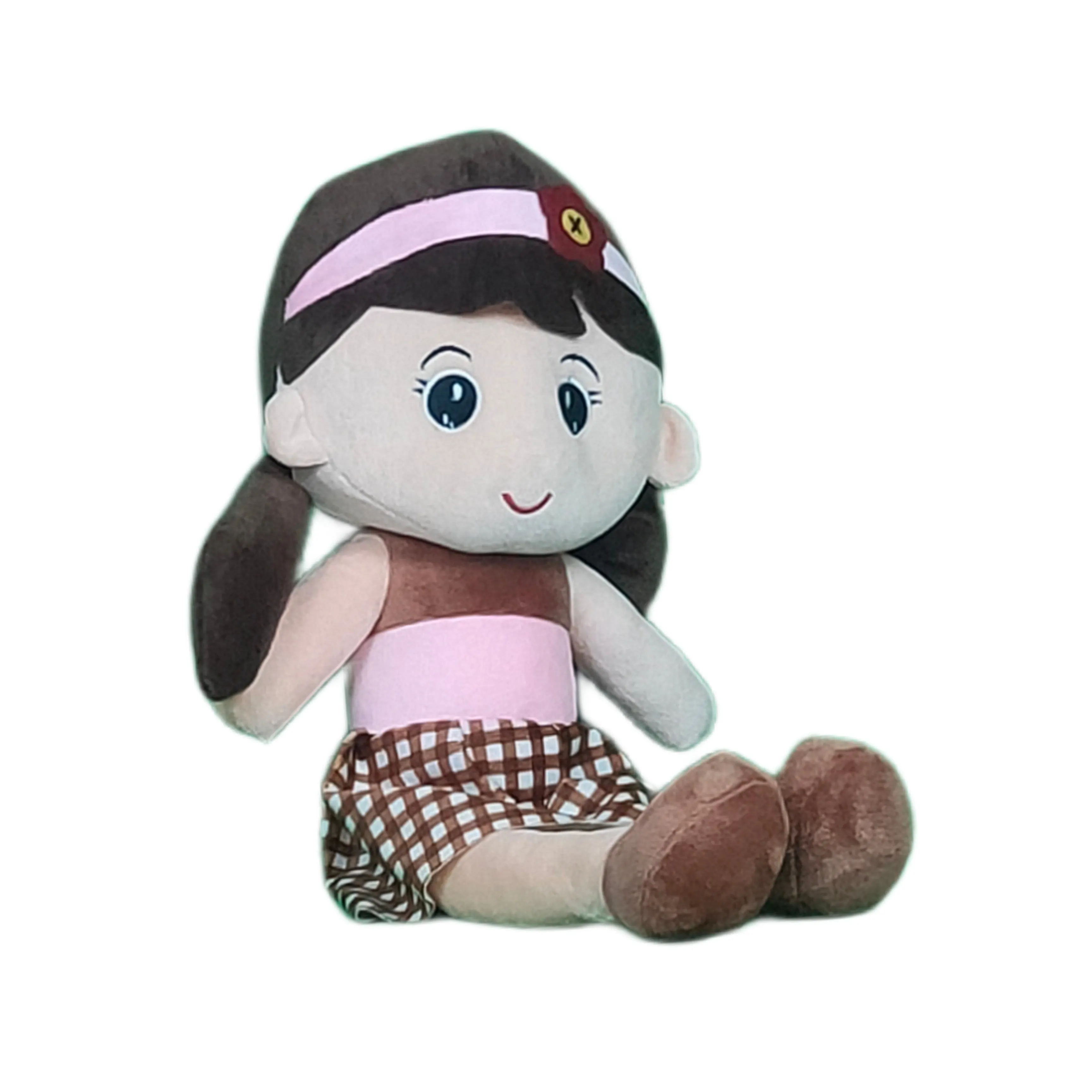 Play Hour Molly Rag Doll Plush Soft Toy Wearing Brown Dress for Ages 3 Years and Up, 50cm