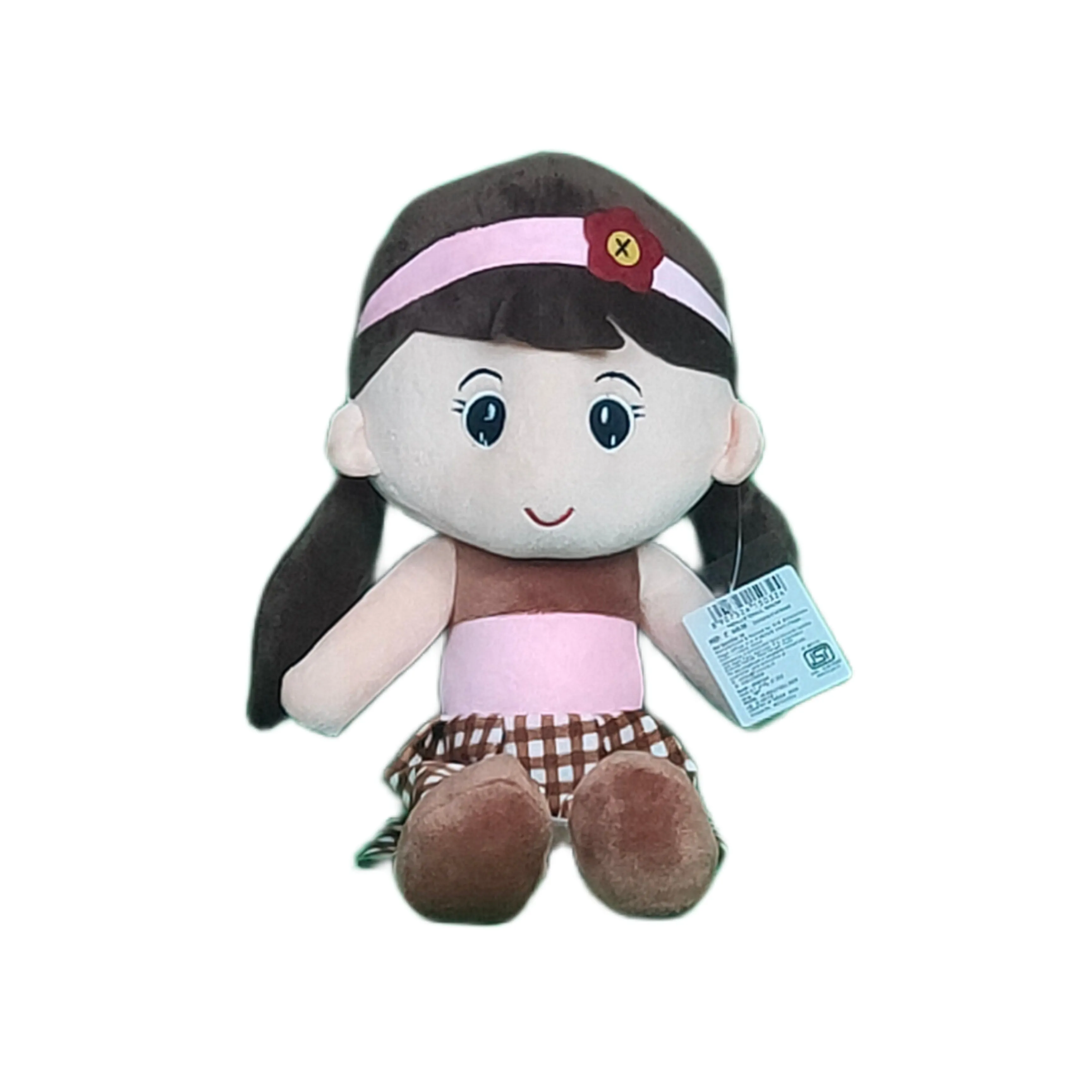 Play Hour Molly Rag Doll Plush Soft Toy Wearing Brown Dress for Ages 3 Years and Up, 50cm