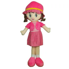 Play Hour Winky Rag Doll Plush Soft Toy Wearing Pink Dress for Ages 3 Years and Up, 100cm