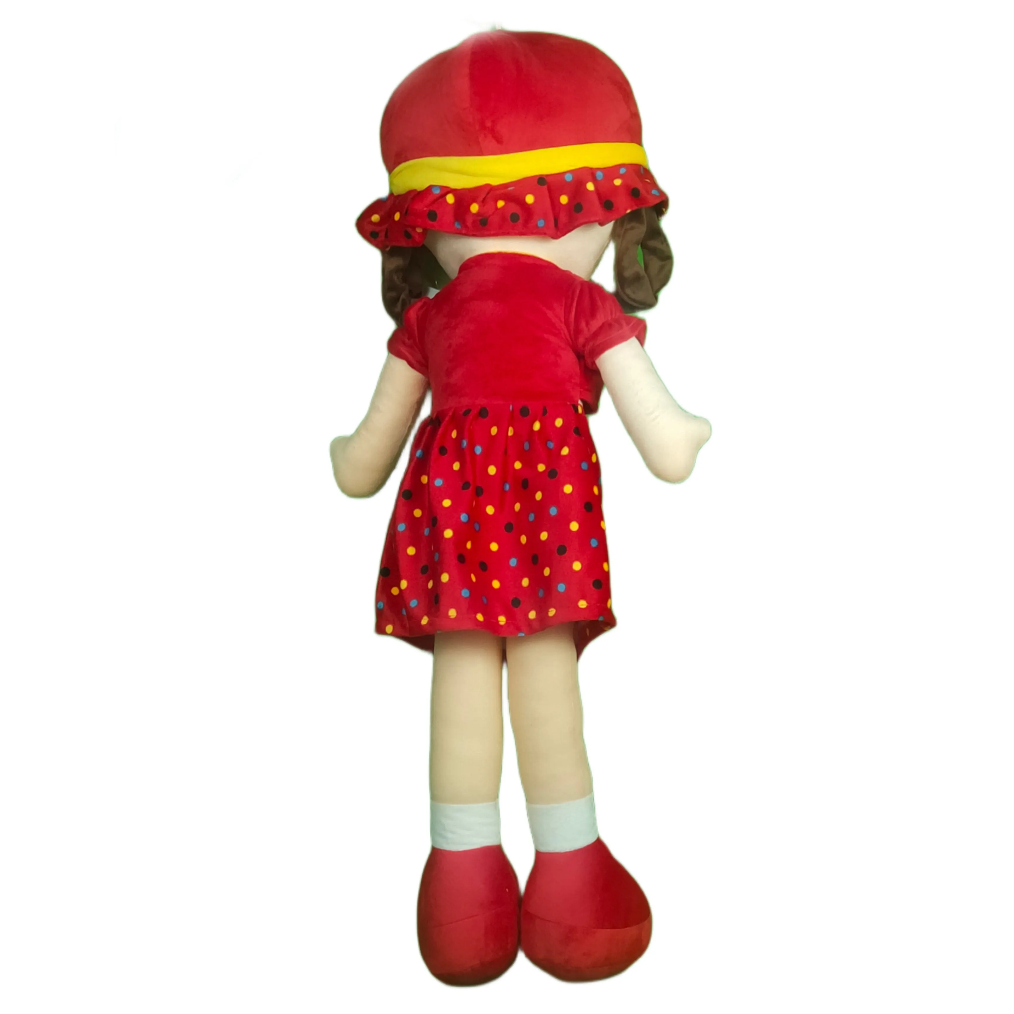 Play Hour Winky Rag Doll Plush Soft Toy Wearing Red Dress for Ages 3 Years and Up, 100cm