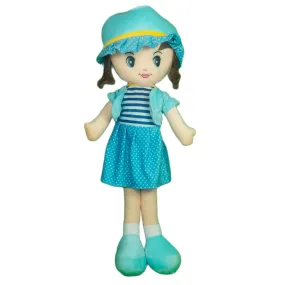 Play Hour Winky Rag Doll Plush Soft Toy Wearing Sky Dress for Ages 3 Years and Up, 100cm