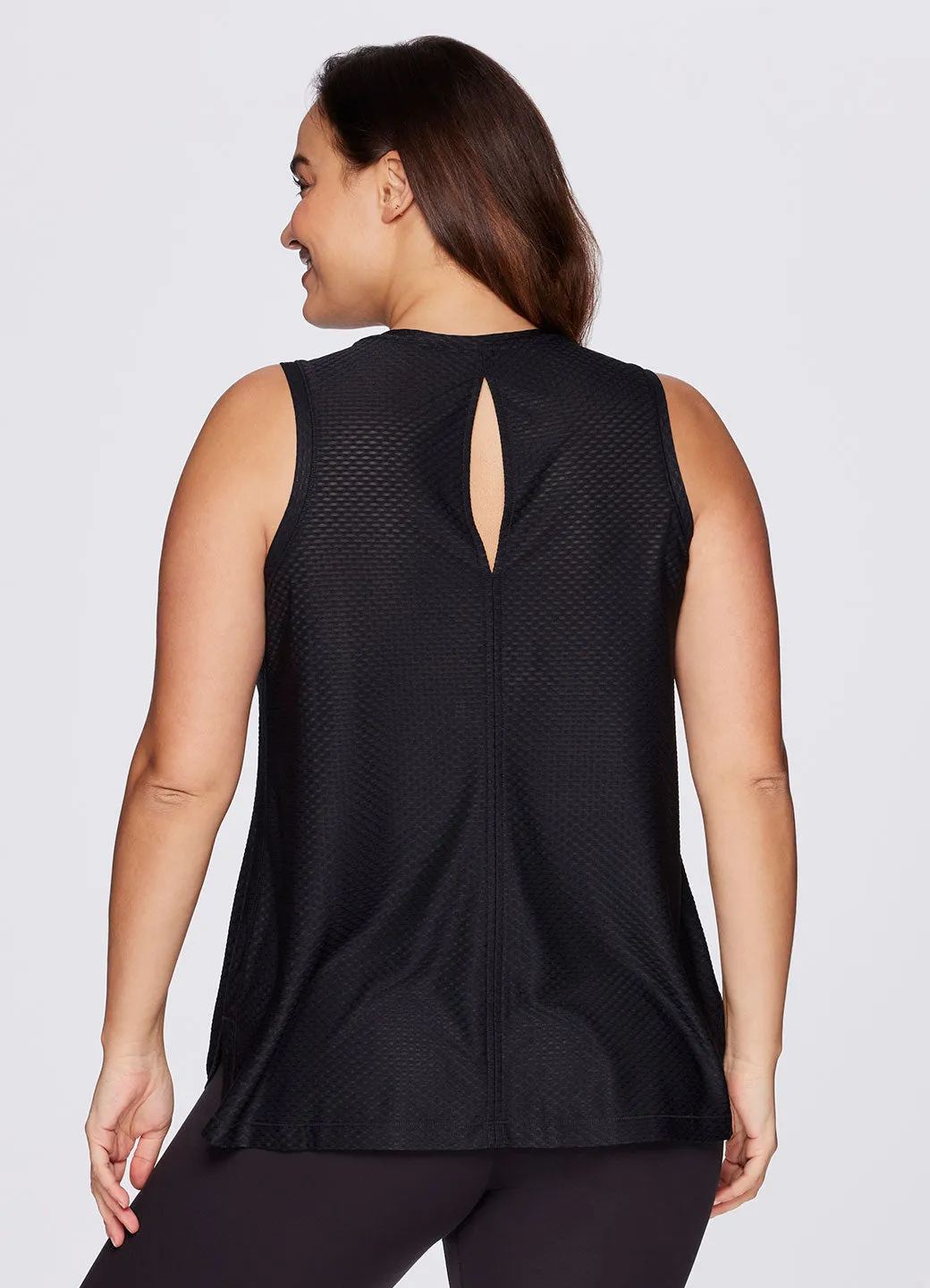 Plus Breezy Keyhole Tunic Tank