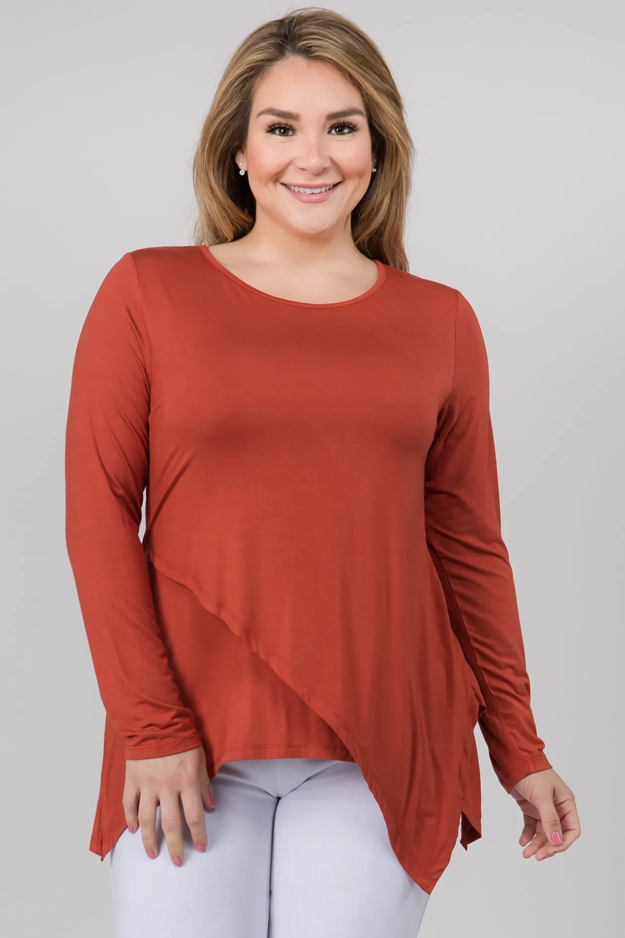 Plus Size Asymmetrical Tunic Top