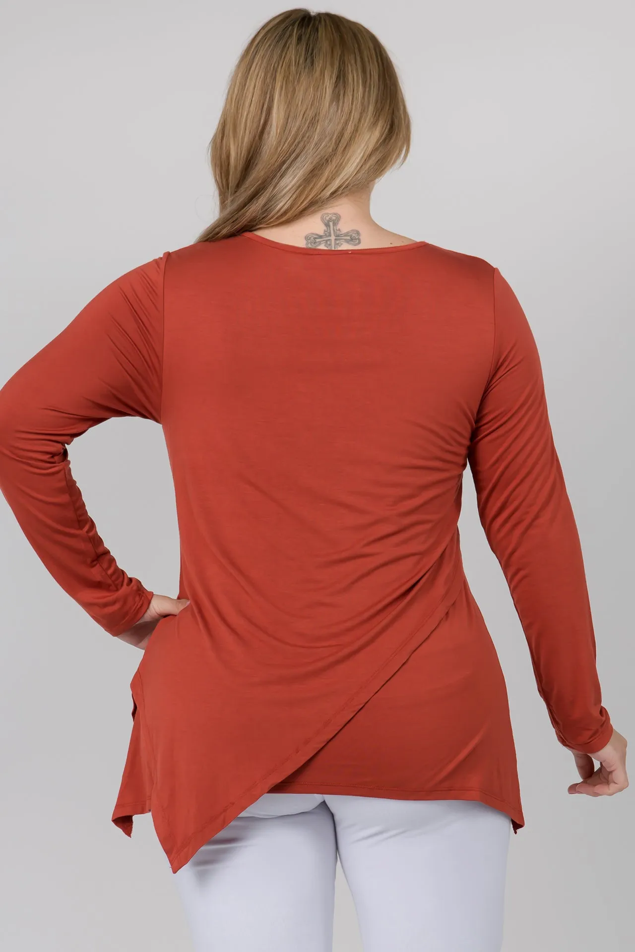 Plus Size Asymmetrical Tunic Top