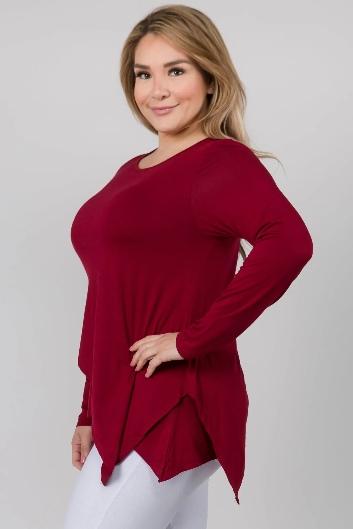 Plus Size Asymmetrical Tunic Top