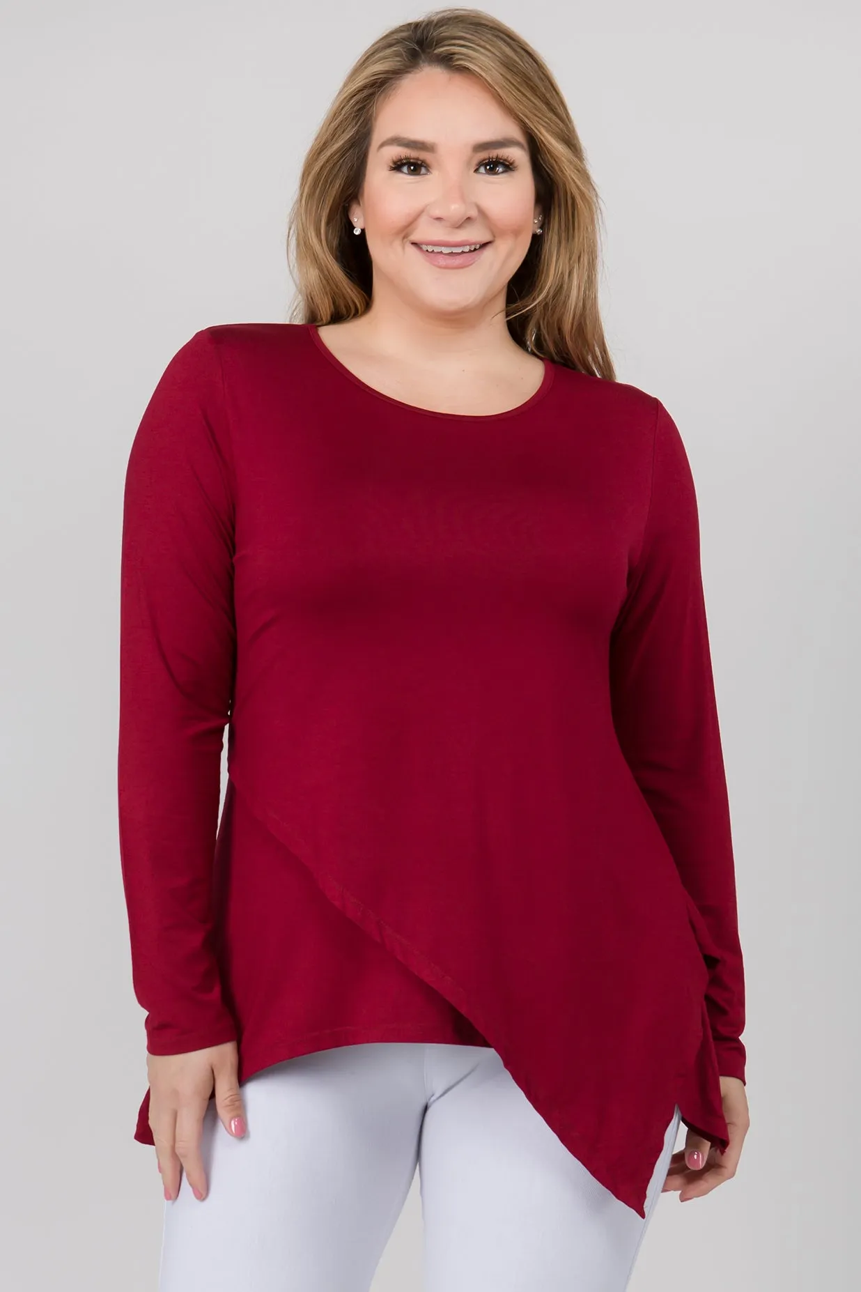 Plus Size Asymmetrical Tunic Top