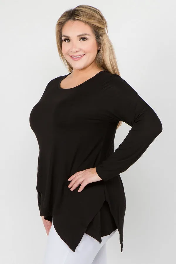 Plus Size Asymmetrical Tunic Top