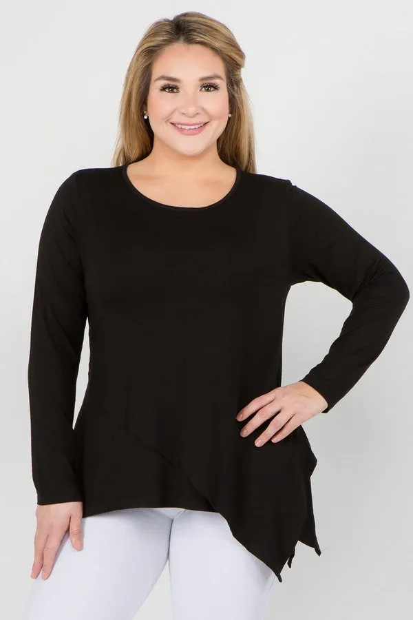 Plus Size Asymmetrical Tunic Top