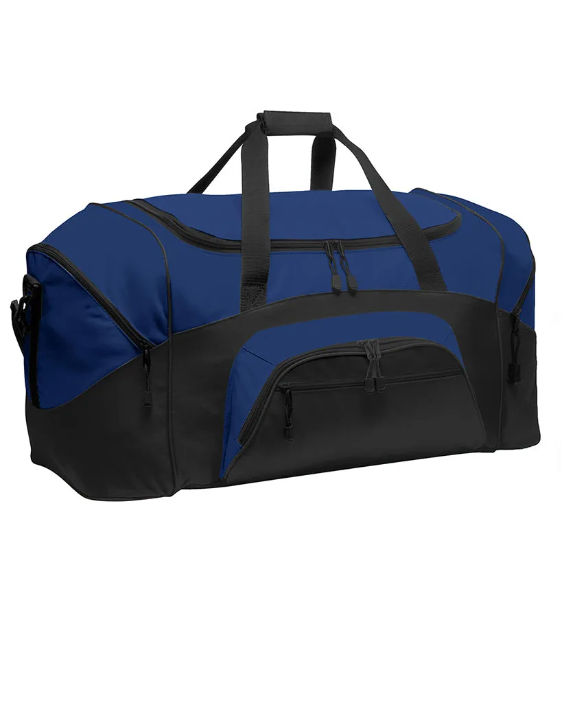 Poly Colorblock Sport Duffel  With Two Large Zippered Pockets