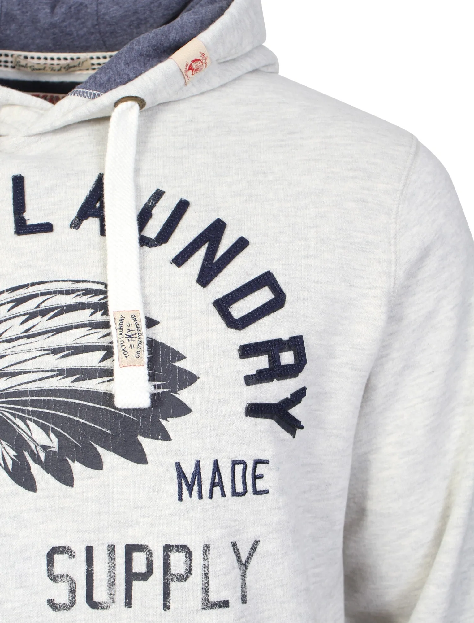 Printed pullover hoodie in oatgrey marl - Tokyo Laundry