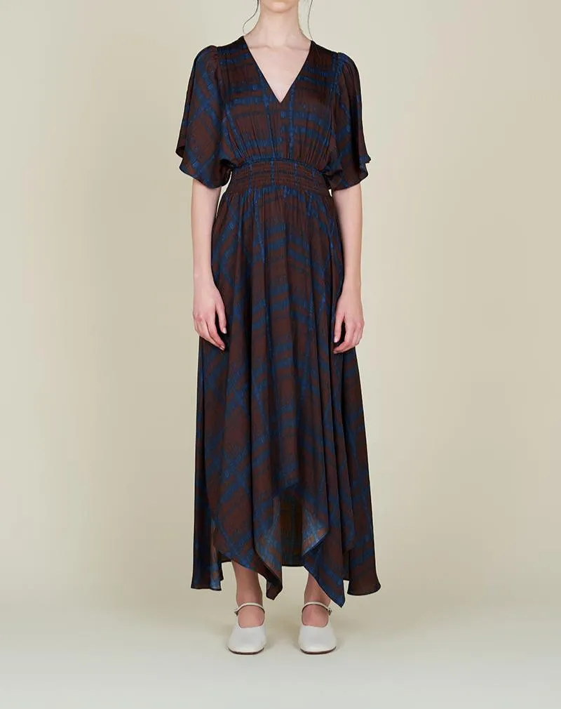 Printed Unbalanced Maxi Dress