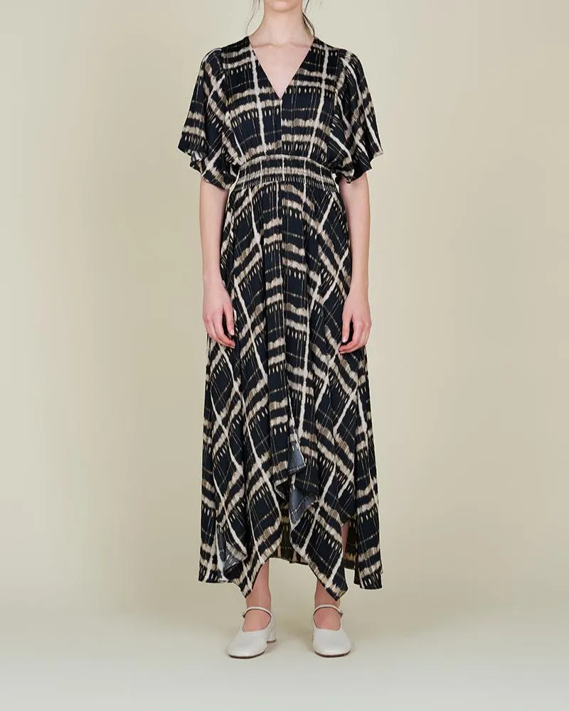 Printed Unbalanced Maxi Dress