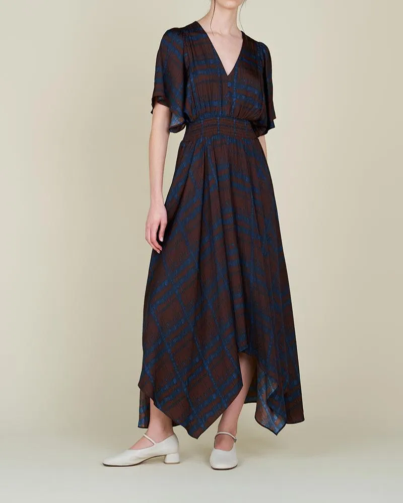 Printed Unbalanced Maxi Dress