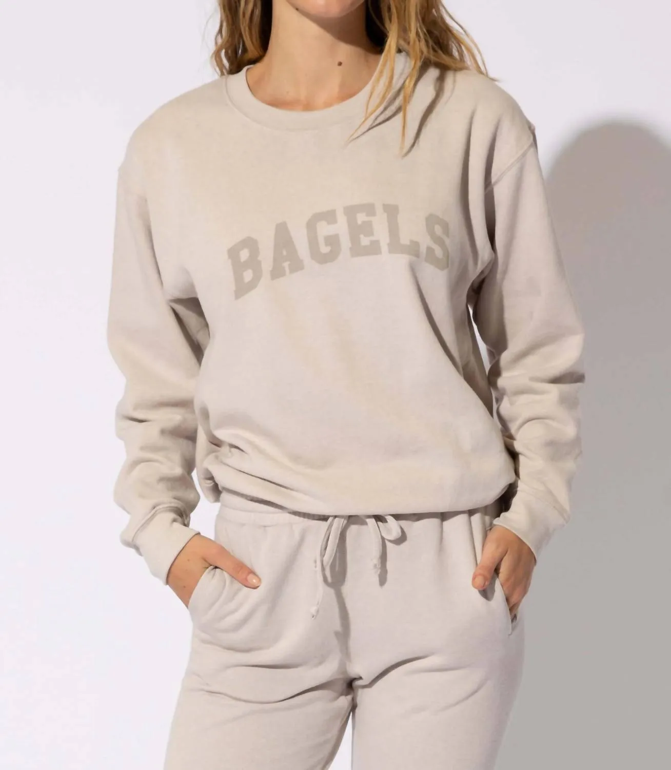 "Bagels" Classic Sweatshirt in Oatmeal