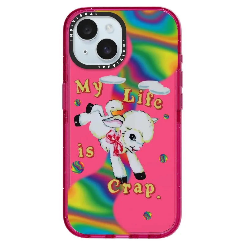 "My Life is Crap" Vintage Style and Y2K Fuzzy Rainbow Phone Case_iPhone Ultra-Impact Case [1446103]