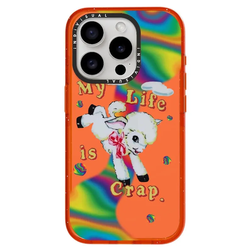 "My Life is Crap" Vintage Style and Y2K Fuzzy Rainbow Phone Case_iPhone Ultra-Impact Case [1446103]