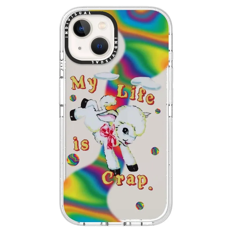 "My Life is Crap" Vintage Style and Y2K Fuzzy Rainbow Phone Case_iPhone Ultra-Impact Case [1446103]