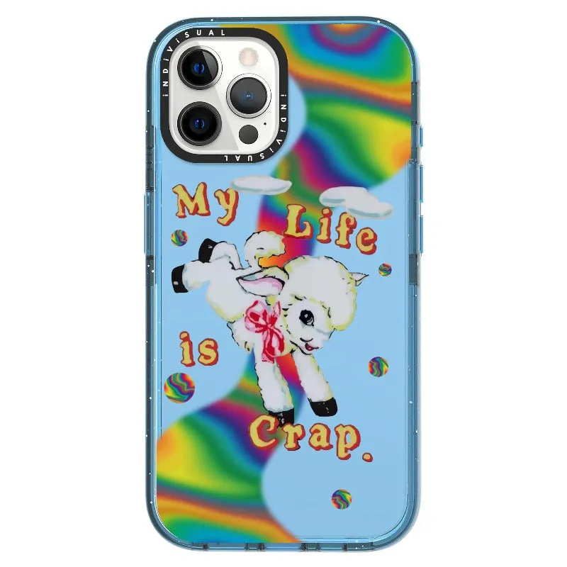 "My Life is Crap" Vintage Style and Y2K Fuzzy Rainbow Phone Case_iPhone Ultra-Impact Case [1446103]